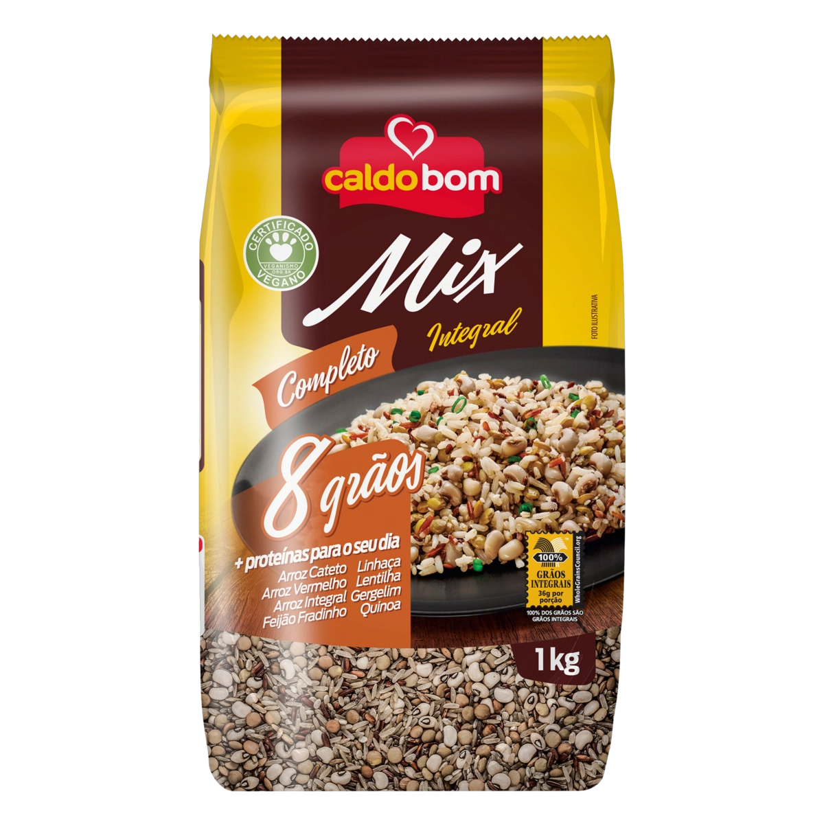 Arroz Integral 8 Grãos Caldo Bom Mix Pacote 1kg