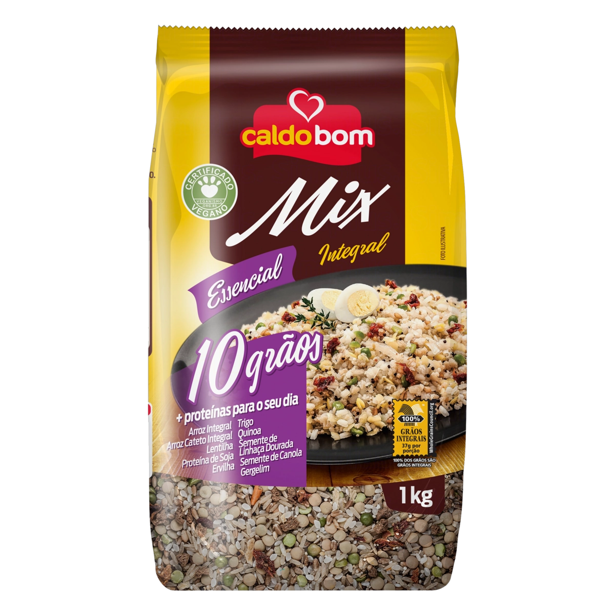 Arroz Integral 10 Grãos Caldo Bom Mix Pacote 1kg
