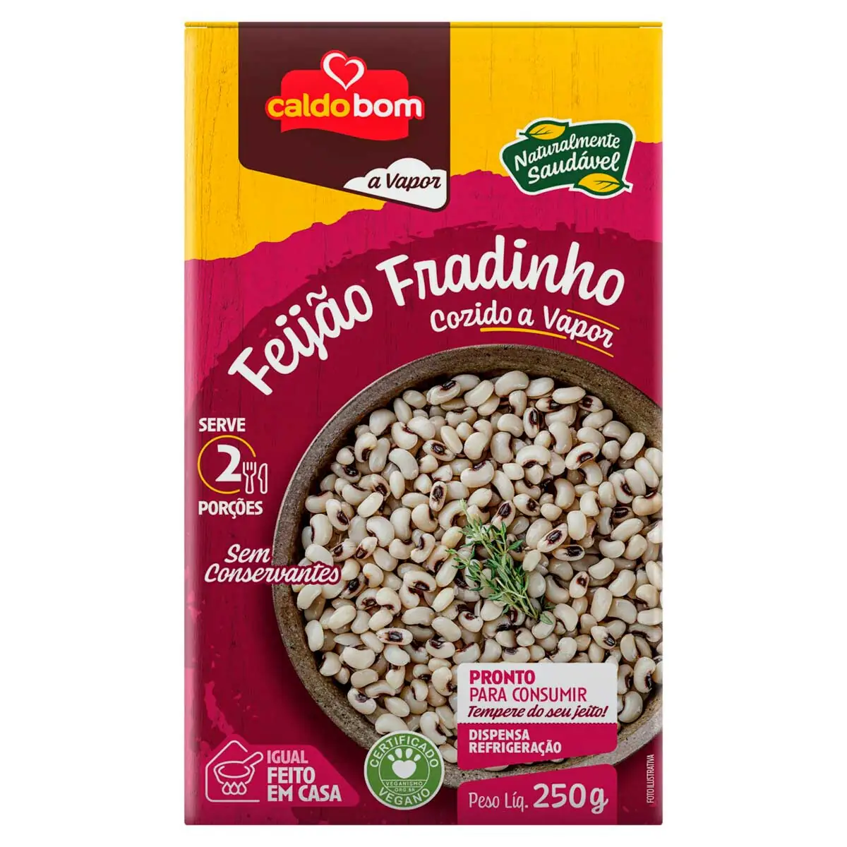 Feijão Fradinho Cozido no Vapor Caldo Bom 250g