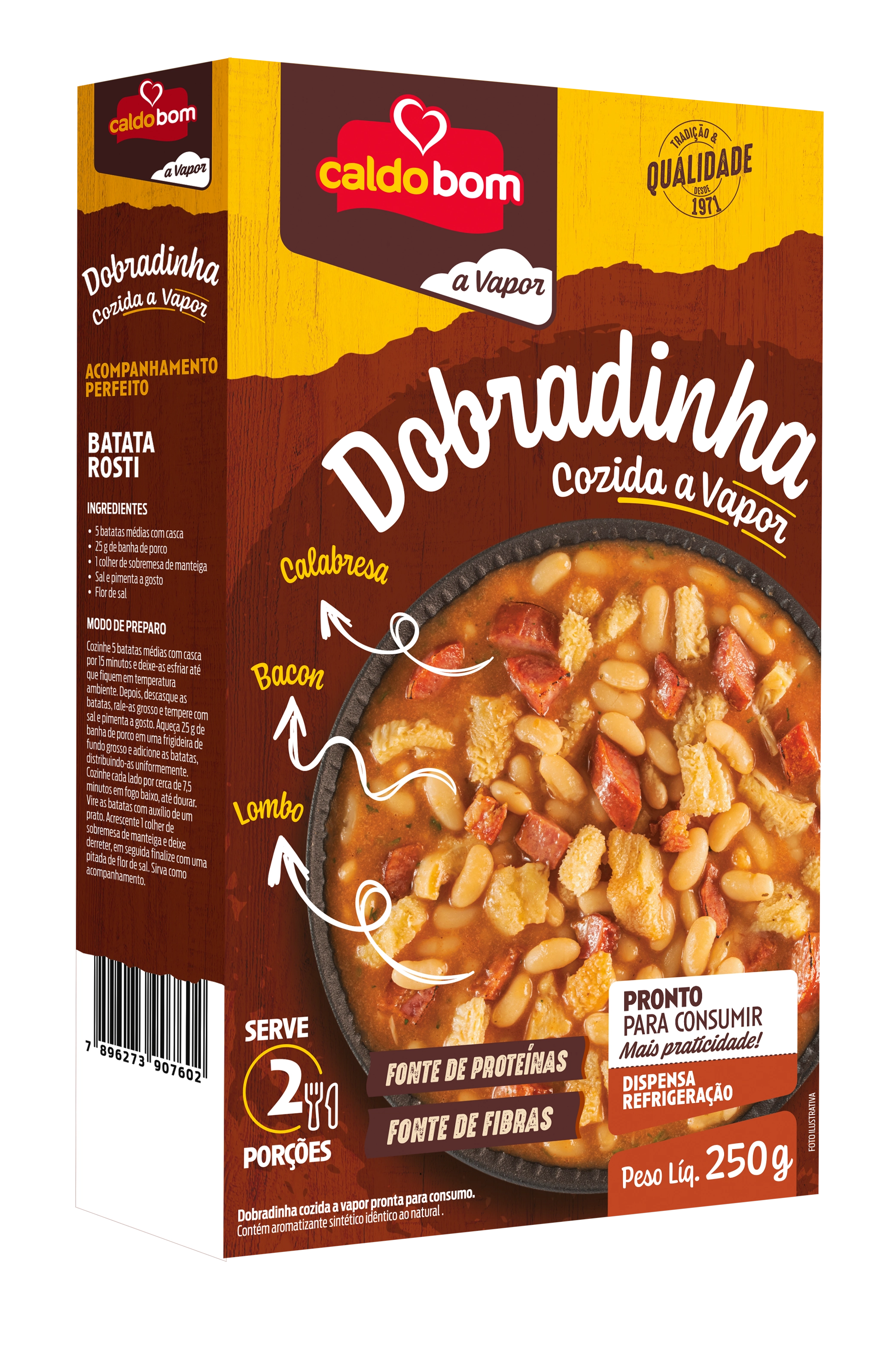 Dobradinha Cozida No Vapor Caldo Bom A Vapor Caixa 250g