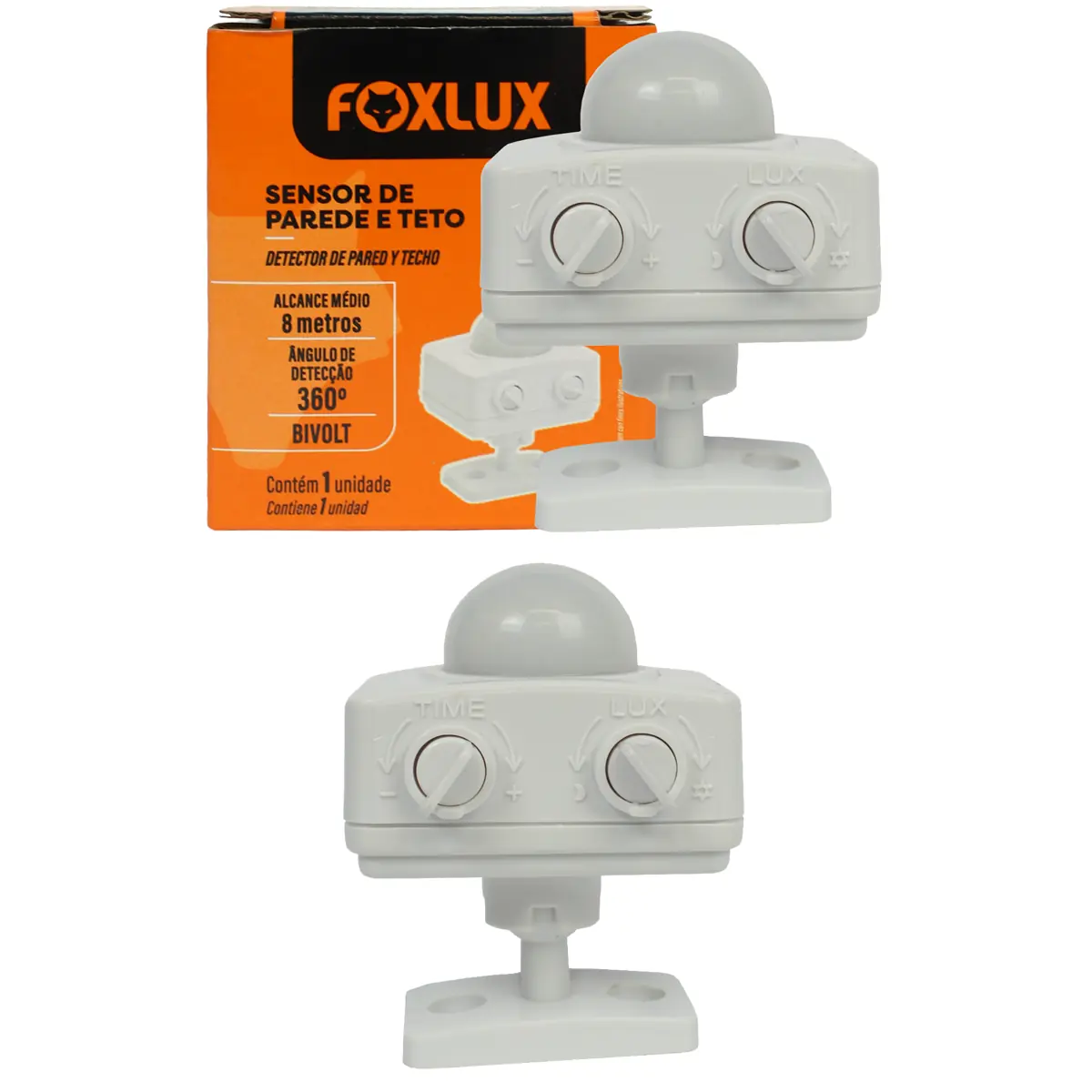 Kit 2 Sensor De Presença De Parede/teto Foxlux Sobrepor Biv