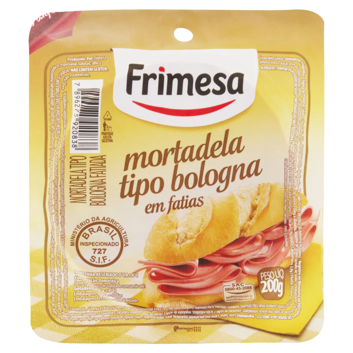 Mortadela Bologna Fatiada Frimesa 200g