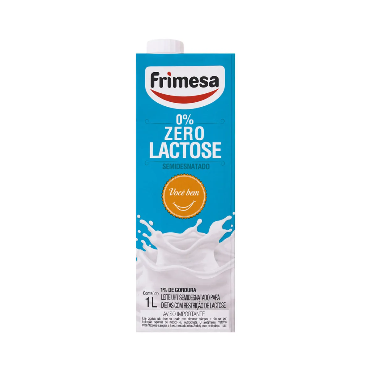 Leite Uht Semidesnatado Zero Lactose Frimesa Caixa Com Tampa 1l