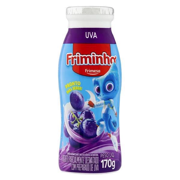 Iogurte Parcialmente Desnatado Uva Frimesa Friminho Frasco 170g