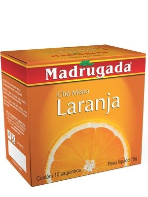Madrugada Orange Tea 10 Tea Bags 0.5oz Pack Of 02 | Chá De Laranja Té De Naranja 10 Sachês