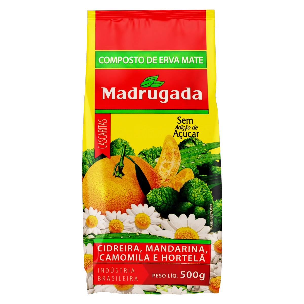Composto De Erva Mate Com Cascaritas Madrugada Pacote 500g
