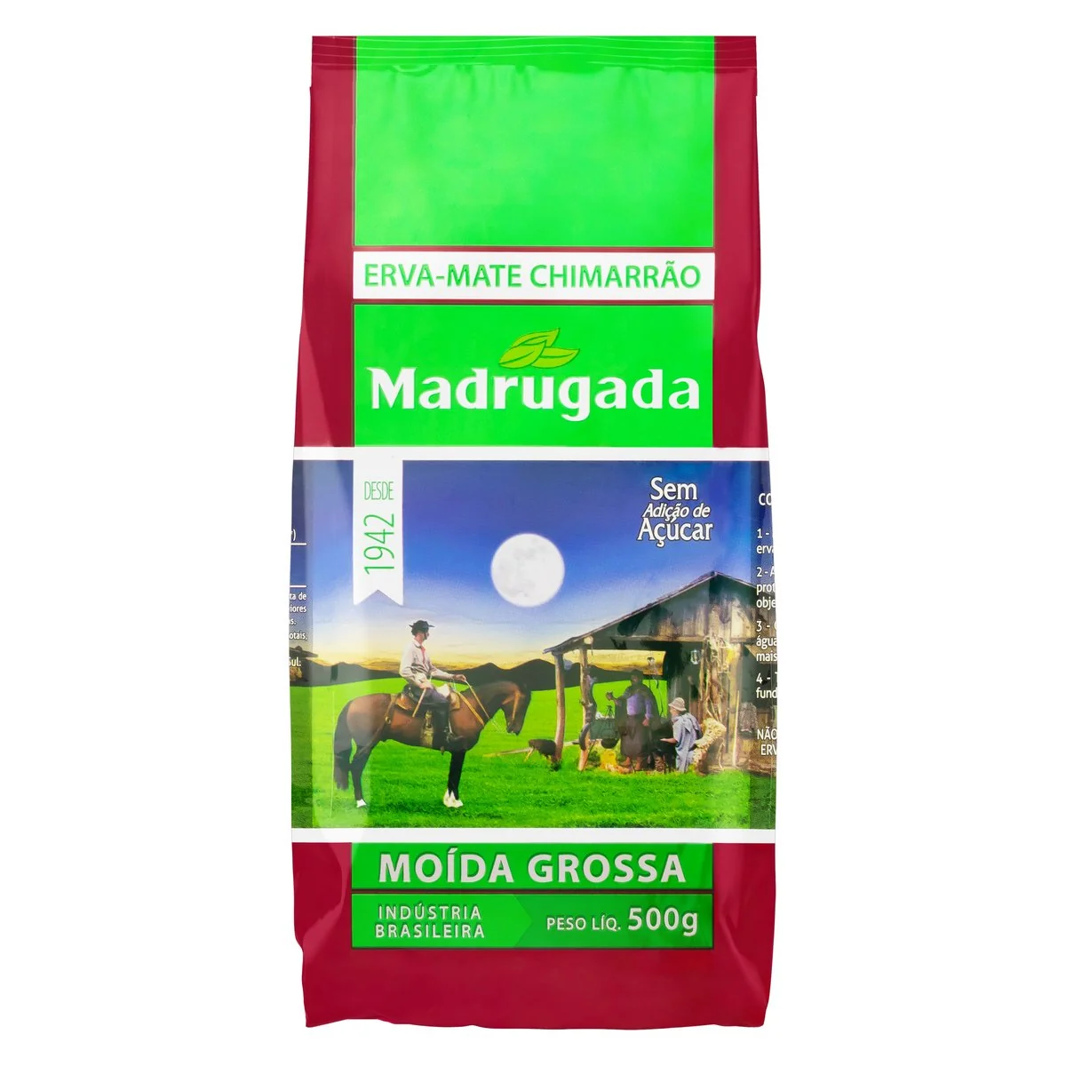 Erva Mate Chimarrão Moída Grossa Madrugada Pacote 500g
