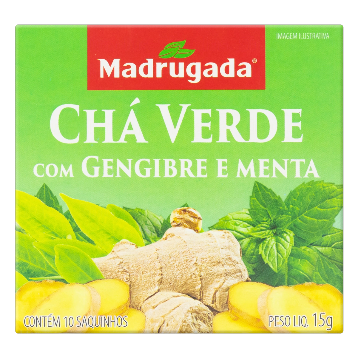 Chá Verde Gengibre E Menta Madrugada Caixa 15g 10 Unidades