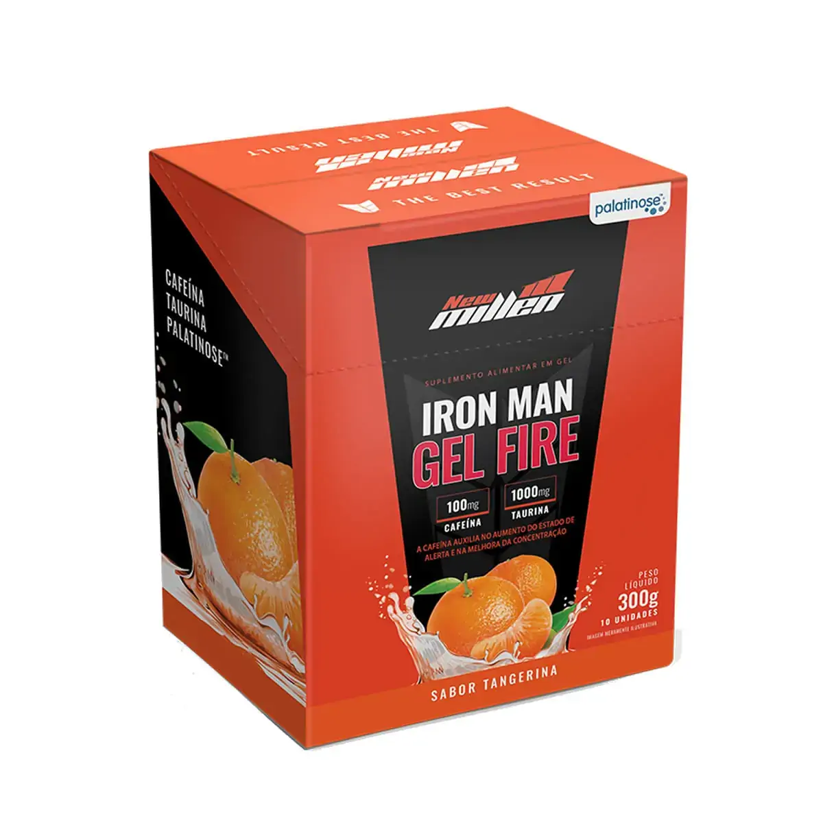 Iron Man Gel Fire Cafeina (10 sachês) - New Millen Sabor:Tangerina
