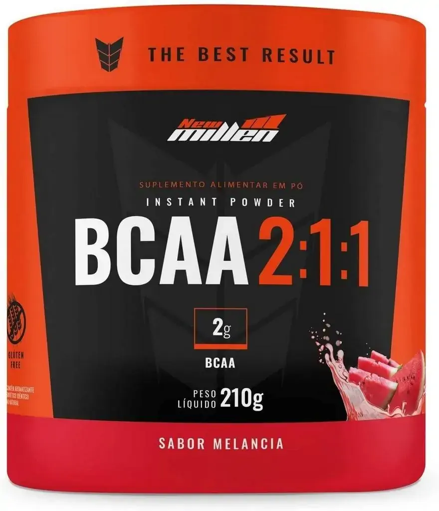 BCAA 2:1:1 Premium 210gr - New Millen Sabor:Limão com Hortelã