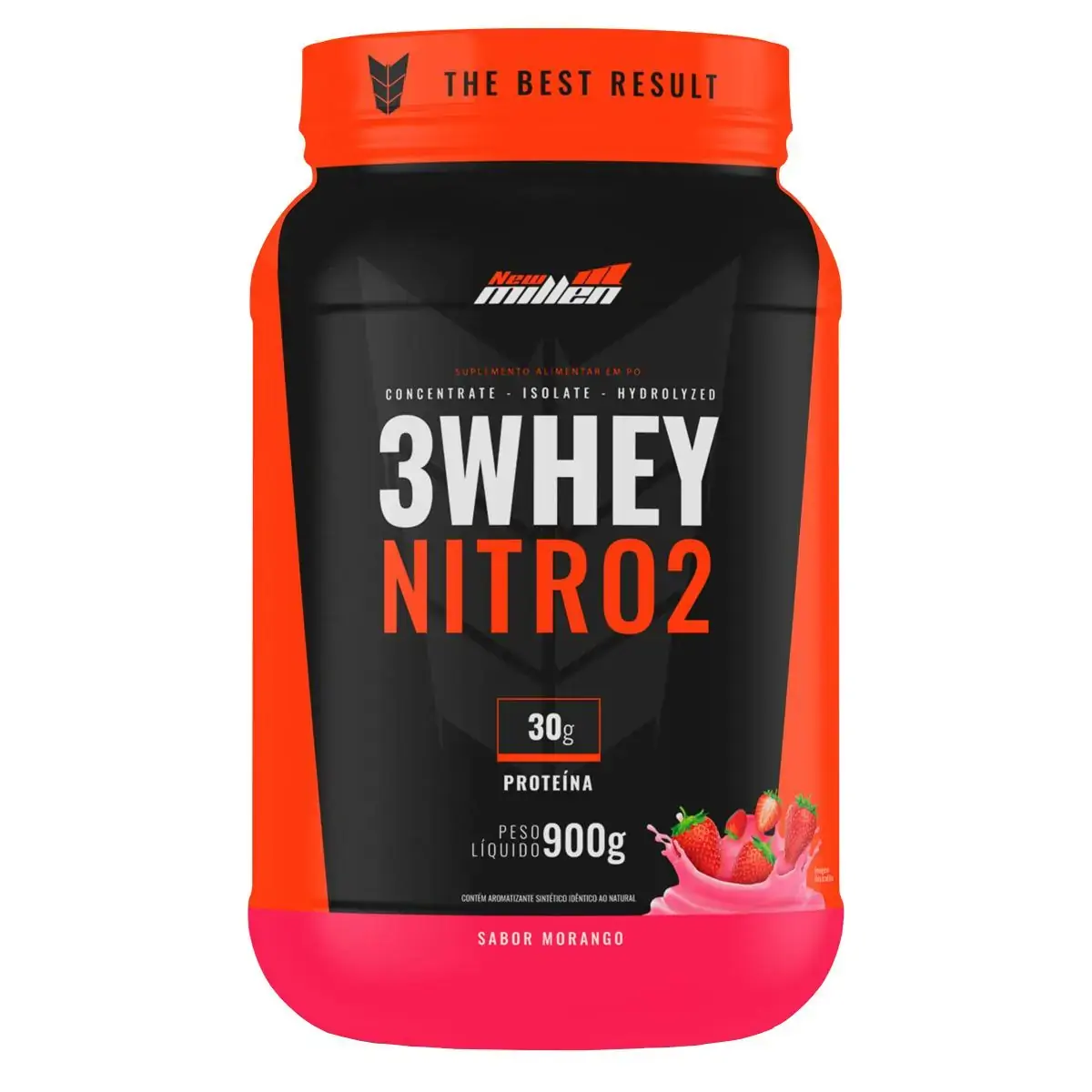Whey Protein 100 900g Morango New Millen
