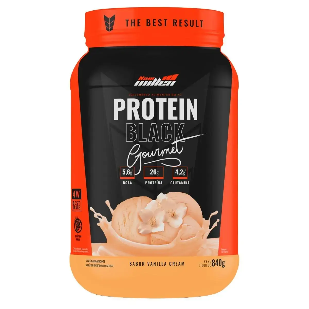 Protein Black Gourmet 840g Vanilla Cream - New Millen - VANILLA CREAM - 840G