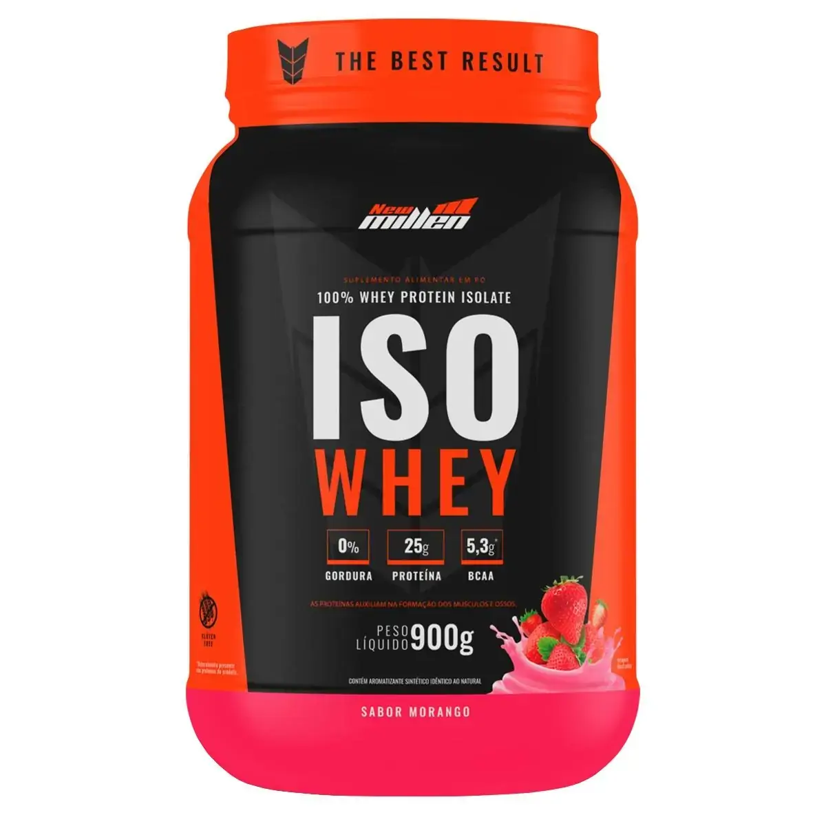 Iso Whey Excell 90 Morango New Millen 900g