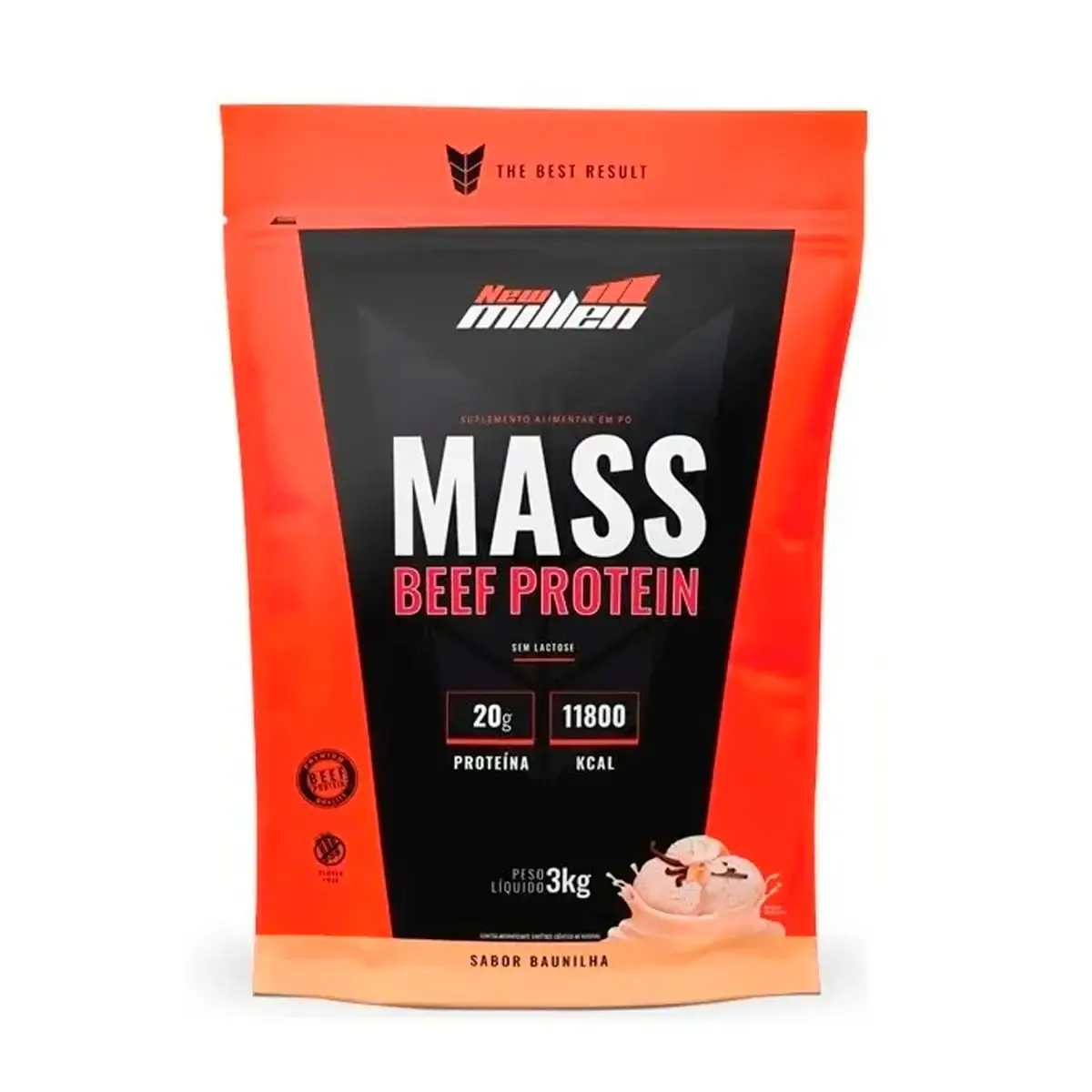 Mass Beef Protein 3kg Baunilha New Millen