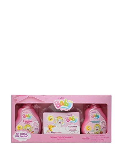 KIT SHAMPOO, CONDICIONADOR E SABONETE BEBES BABY MURIEL ROSA