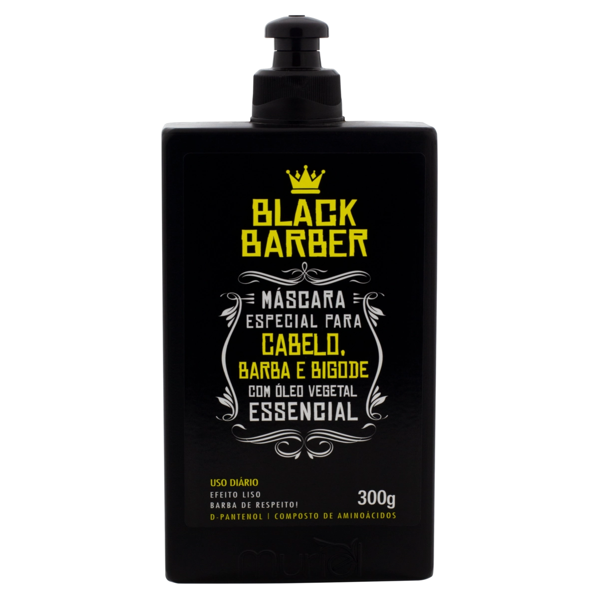 Máscara Muriel Black Barber Cabelo, Barba E Bigode Frasco 300g