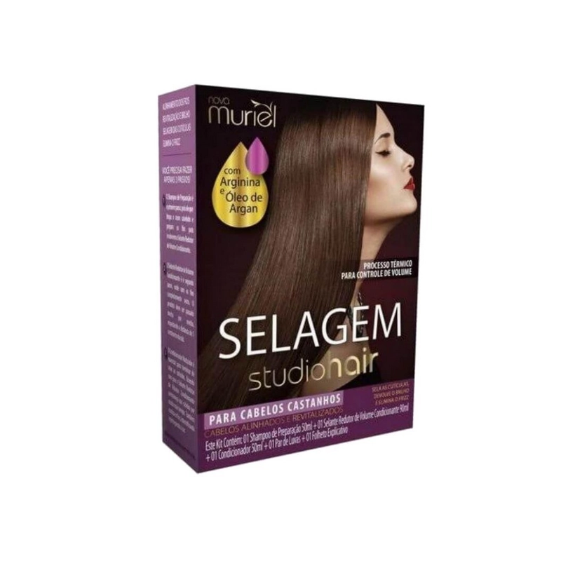 MURIEL KIT SELAGEM STUDIO HAIR CABELOS CASTANHOS