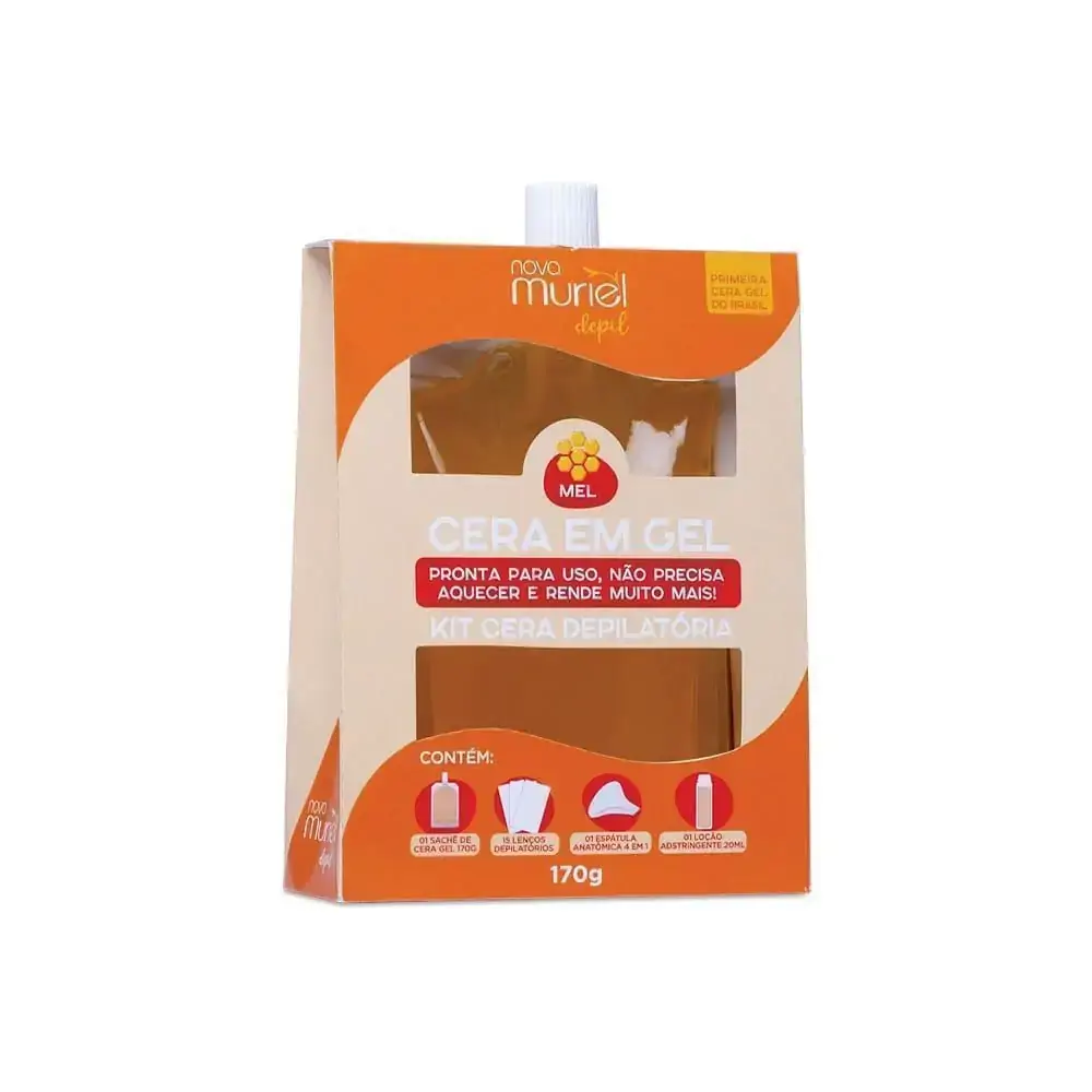 Cera Depil Muriel Gel Kit Mel Pouche 170g