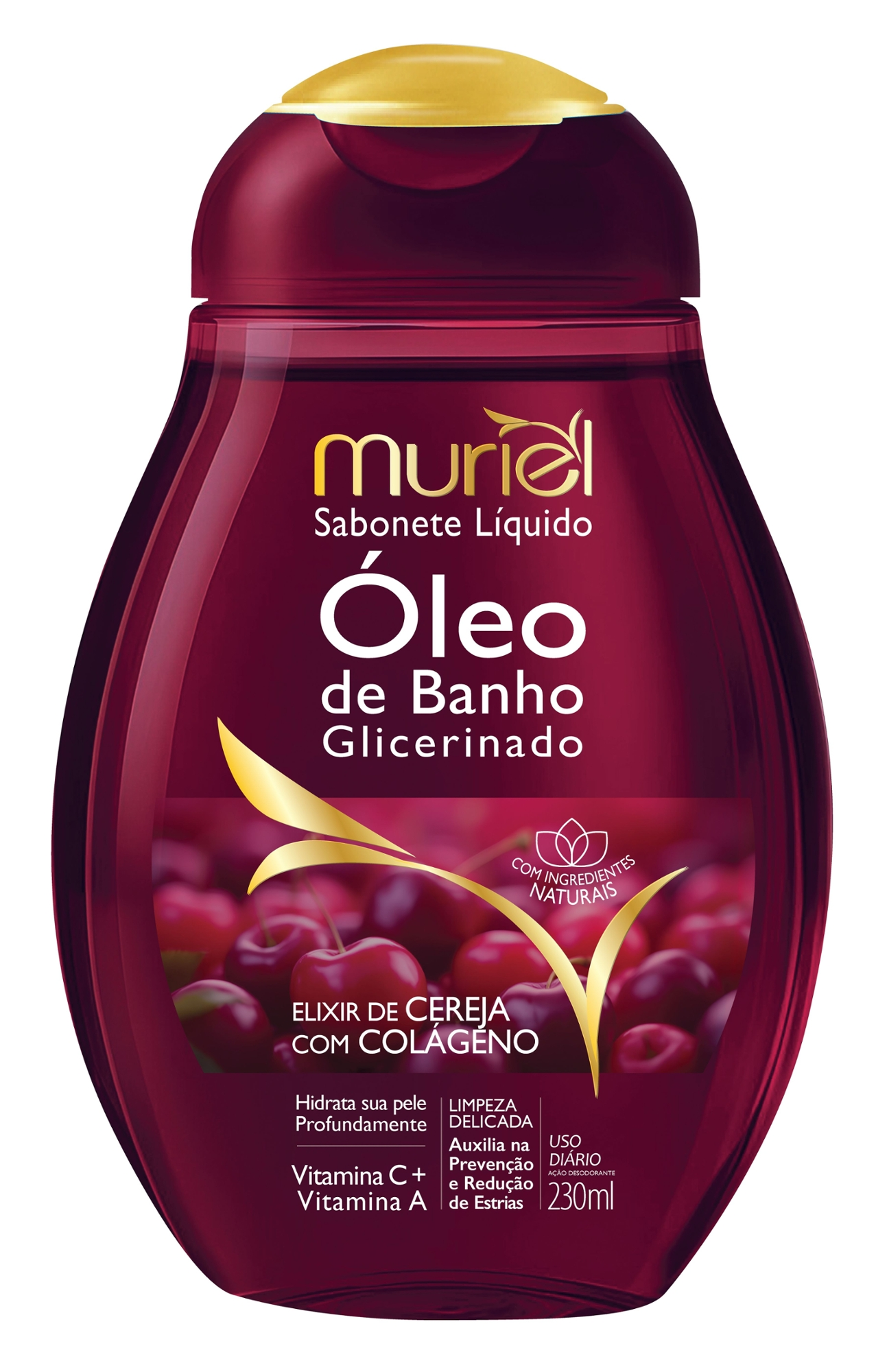 Sabonete Líquido óleo De Banho Glicerinado Sabor Cereja Com Colágeno 230ml