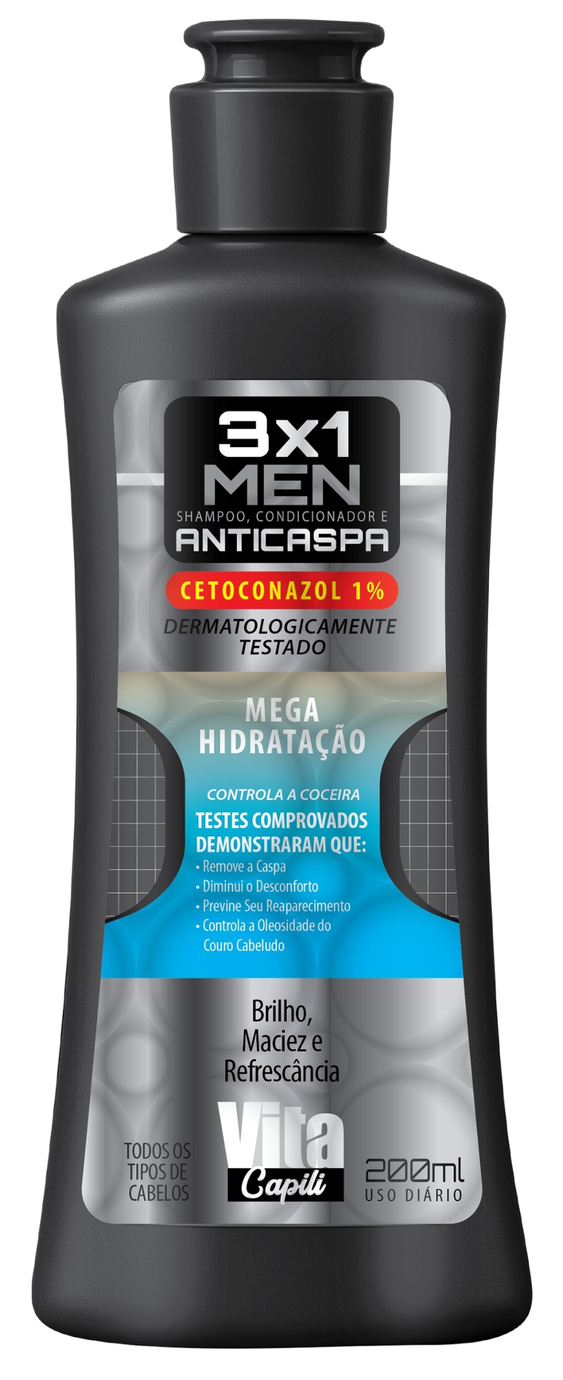 Sh Anticaspa 3x1 Vitacap Mega Hidr 200ml