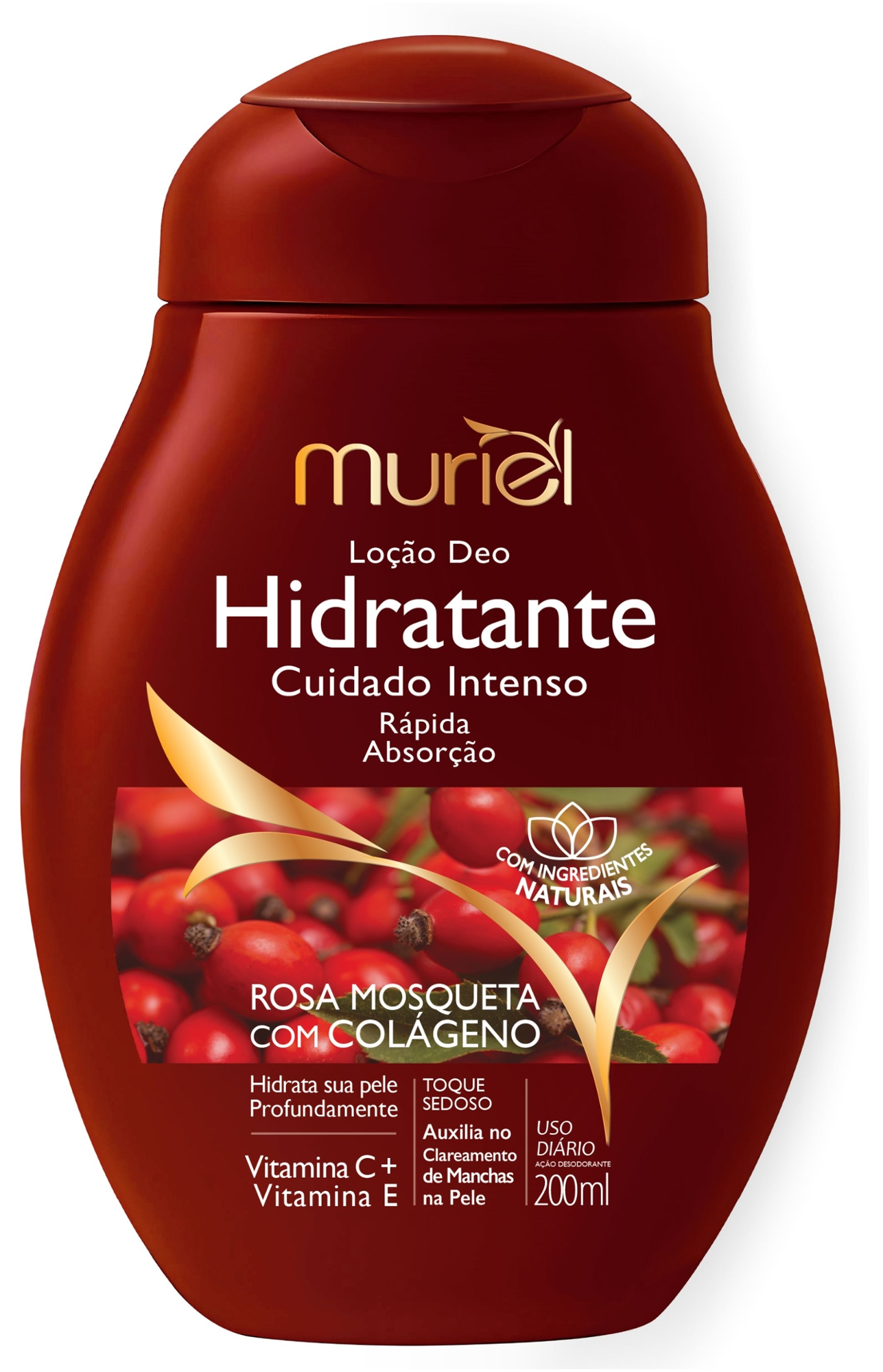 Locao Hidr Muriel 200ml Rosa Mosqueta Com Colageno