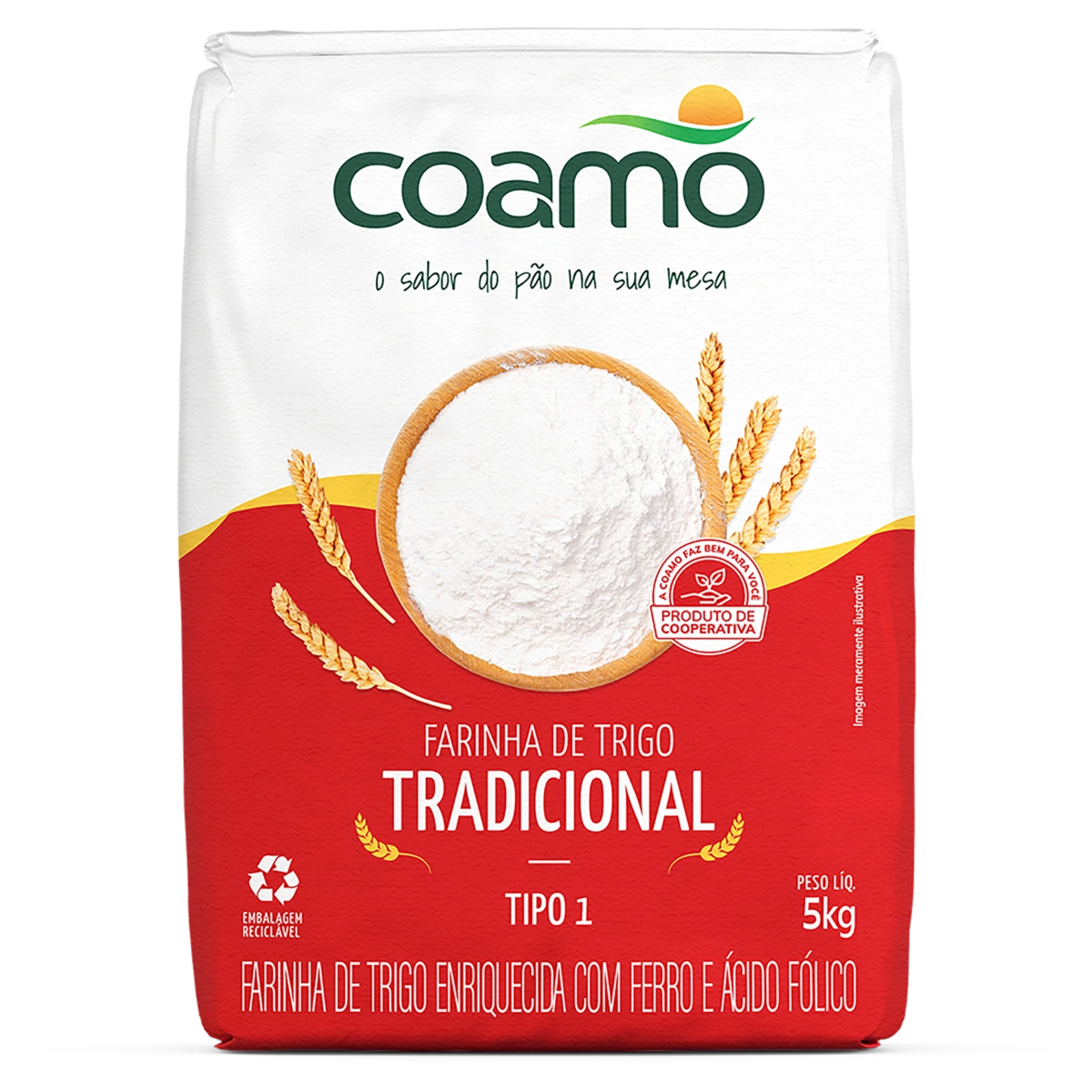 Farinha De Trigo Tipo 1 Tradicional Coamo Pacote 5kg