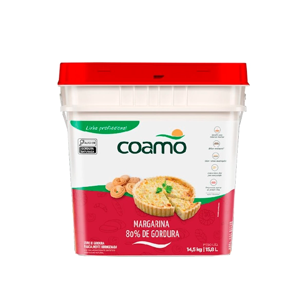 Margarina Com Sal 80 De Gordura Coamo Profissional Balde 14,5kg
