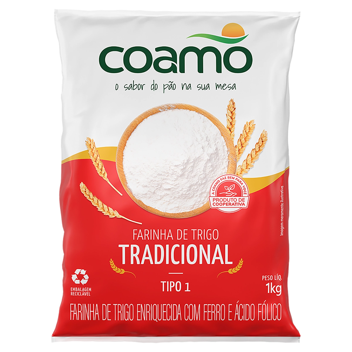 Farinha De Trigo Tipo 1 Tradicional Coamo Pacote 1kg