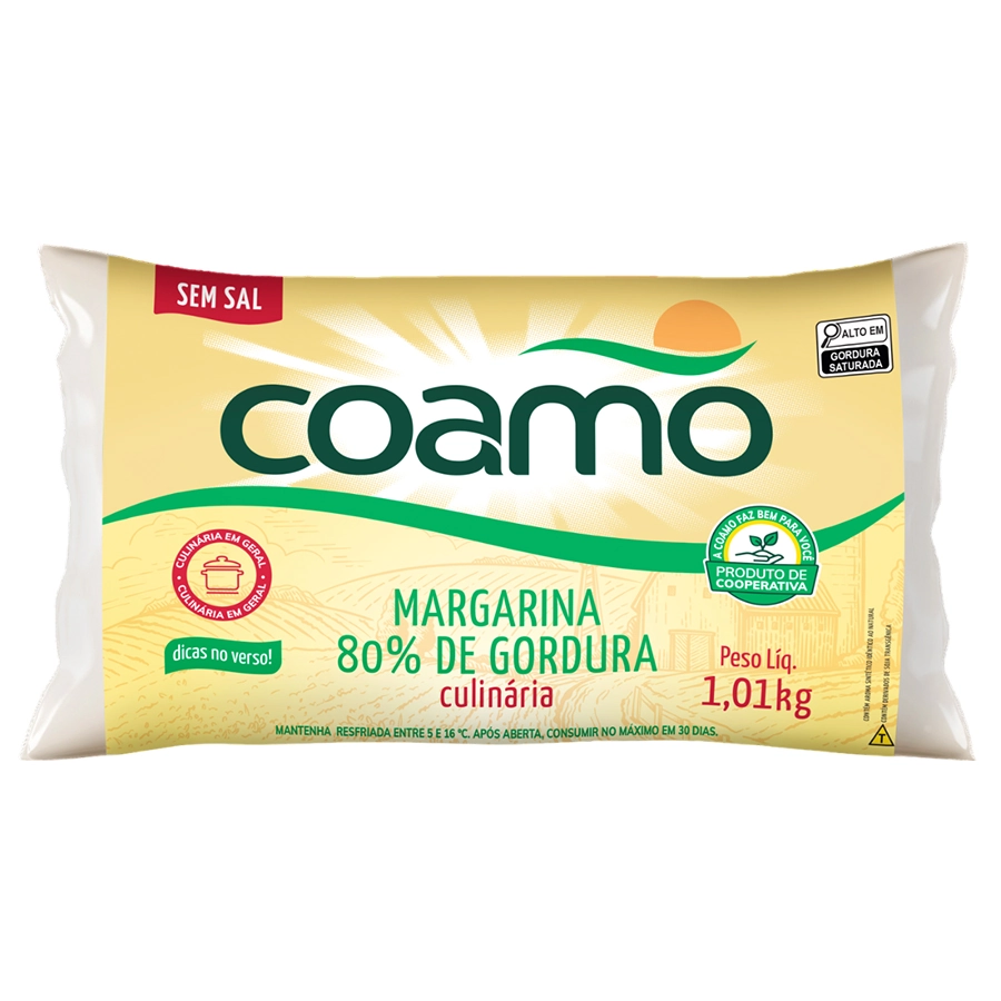 Margarina Sem Sal Coamo Pacote 1,01kg