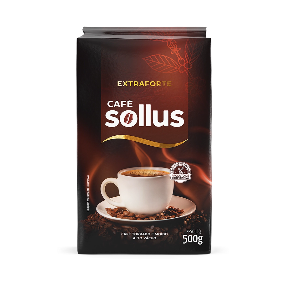 Café Torrado E Moído A Vácuo Extraforte Sollus Pacote 500g