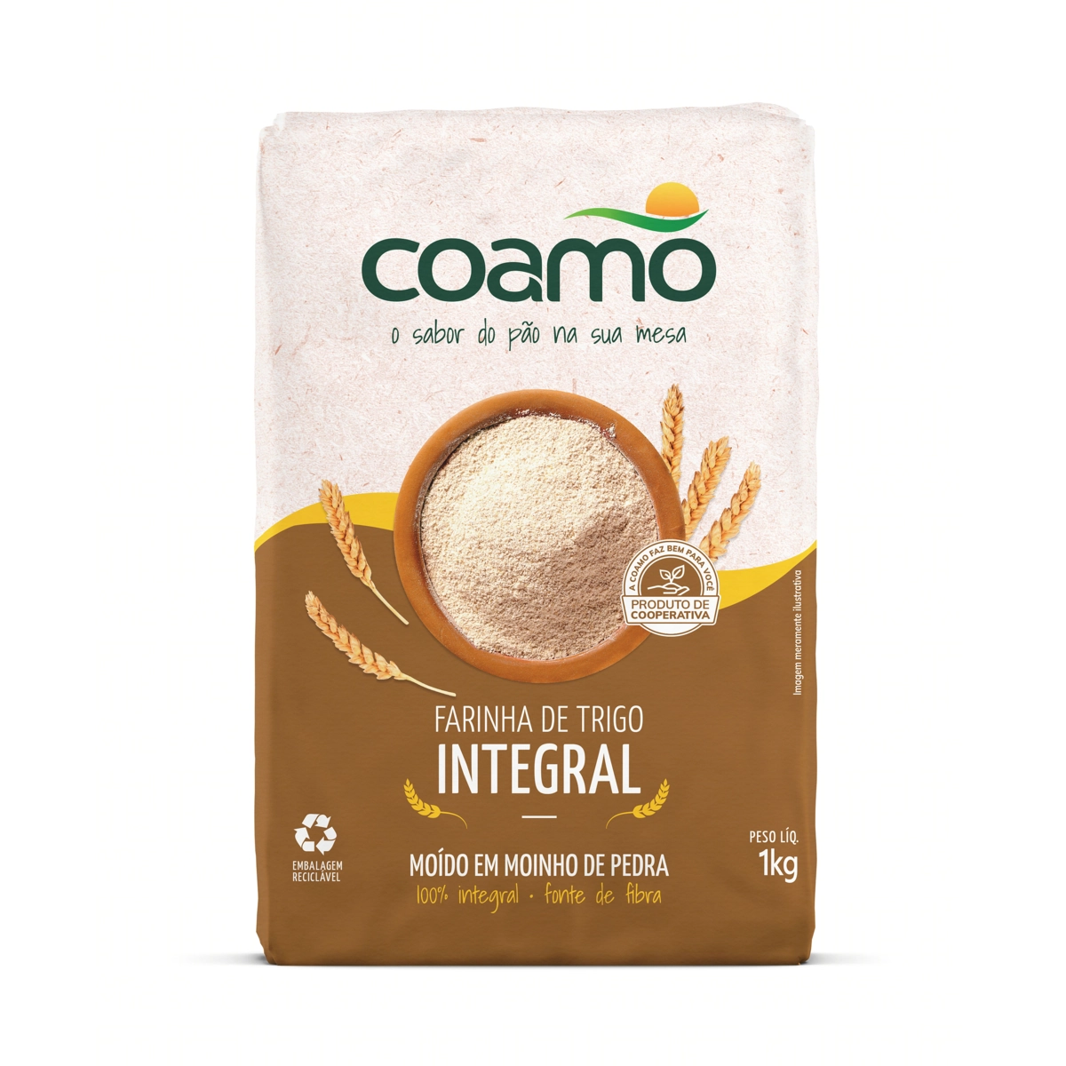 Farinha De Trigo Integral Coamo Pacote 1kg