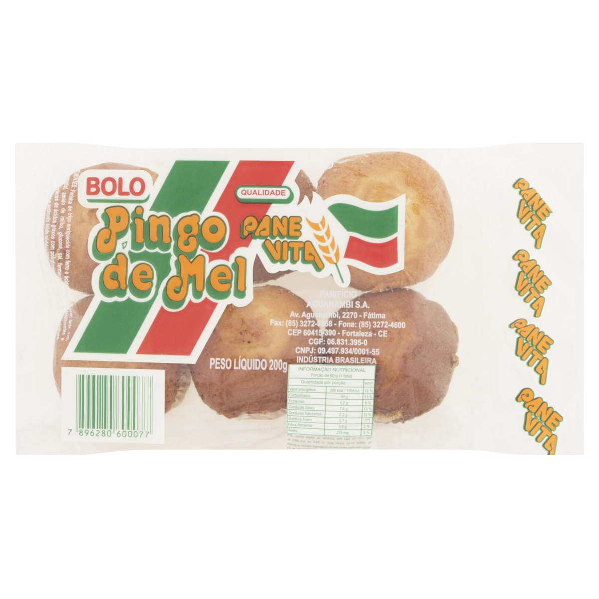 Bolo Pingo De Mel Panevita Pacote 200g