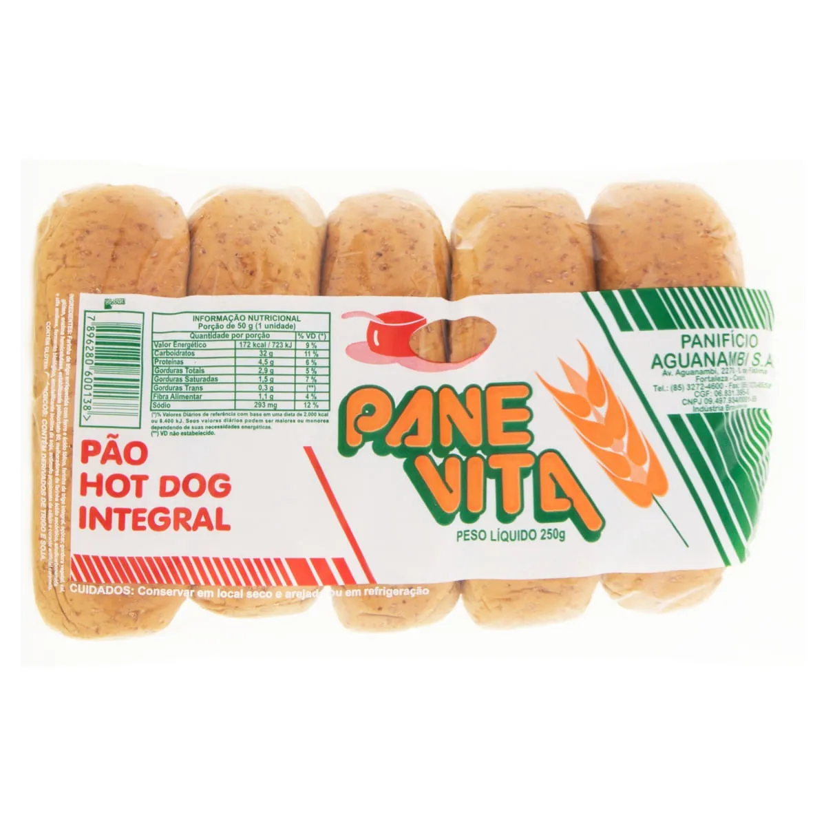 Pão de Hot Dog Integral Panevita 200 g