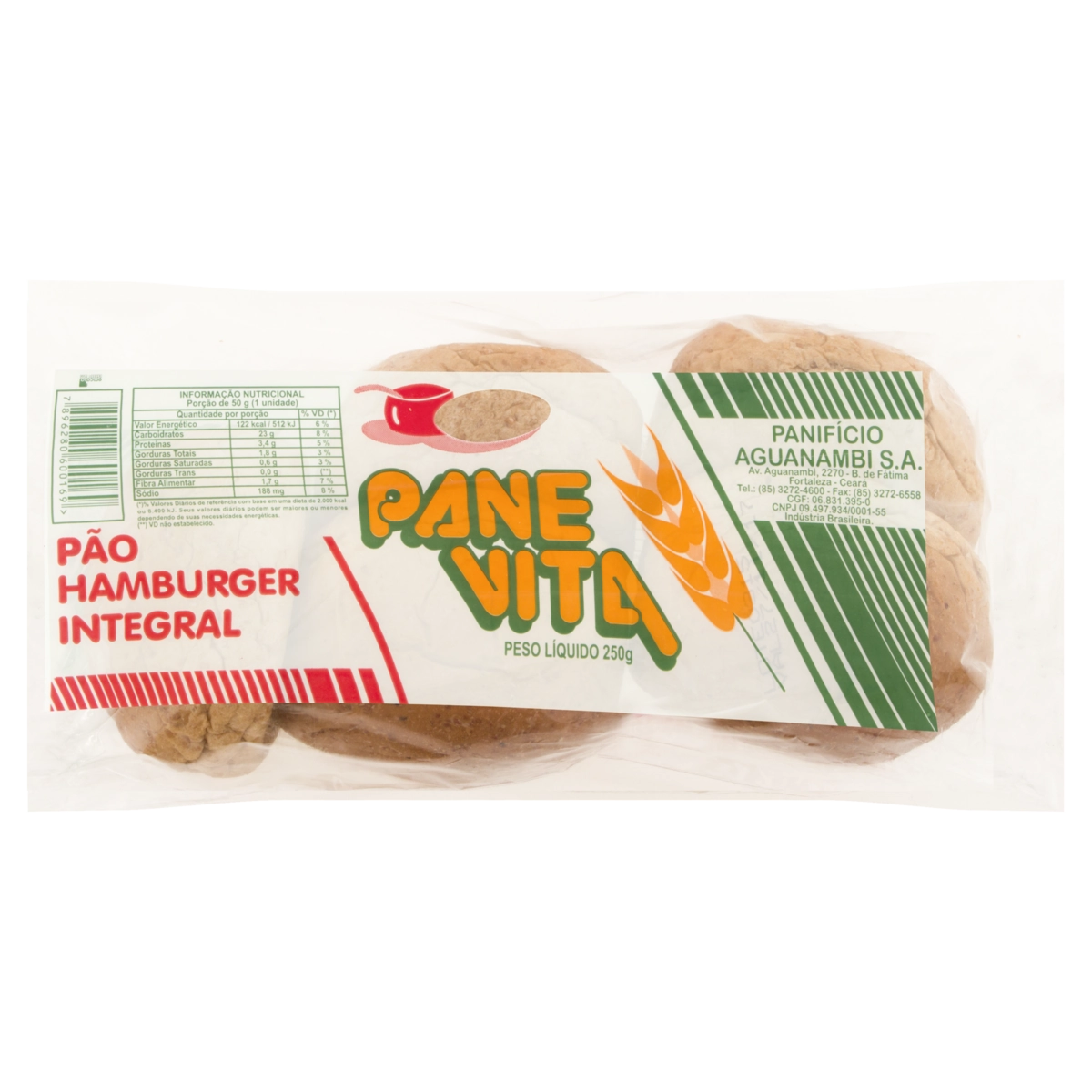 Pão Para Hambúrguer Integral Panevita Pacote 250g