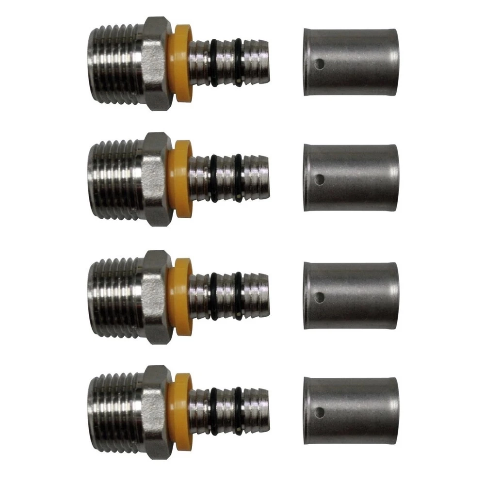 Kit 4 Conexão Fixa P/ Gás Rm 1/2 16mm Pex Multicamadas