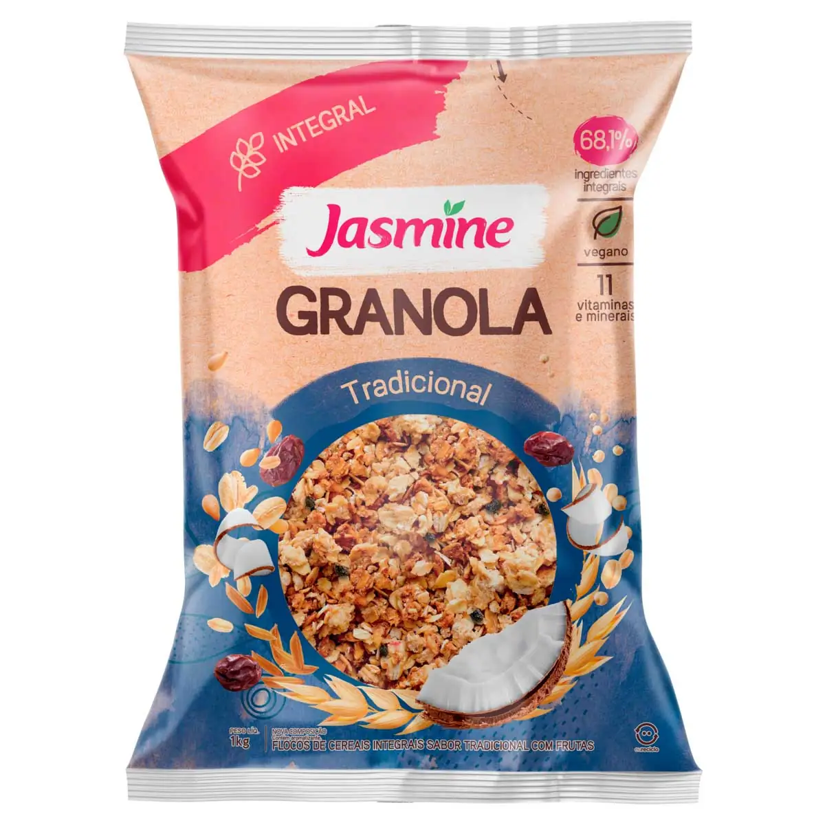 Granola Tradicional Jasmine Pacote 1kg