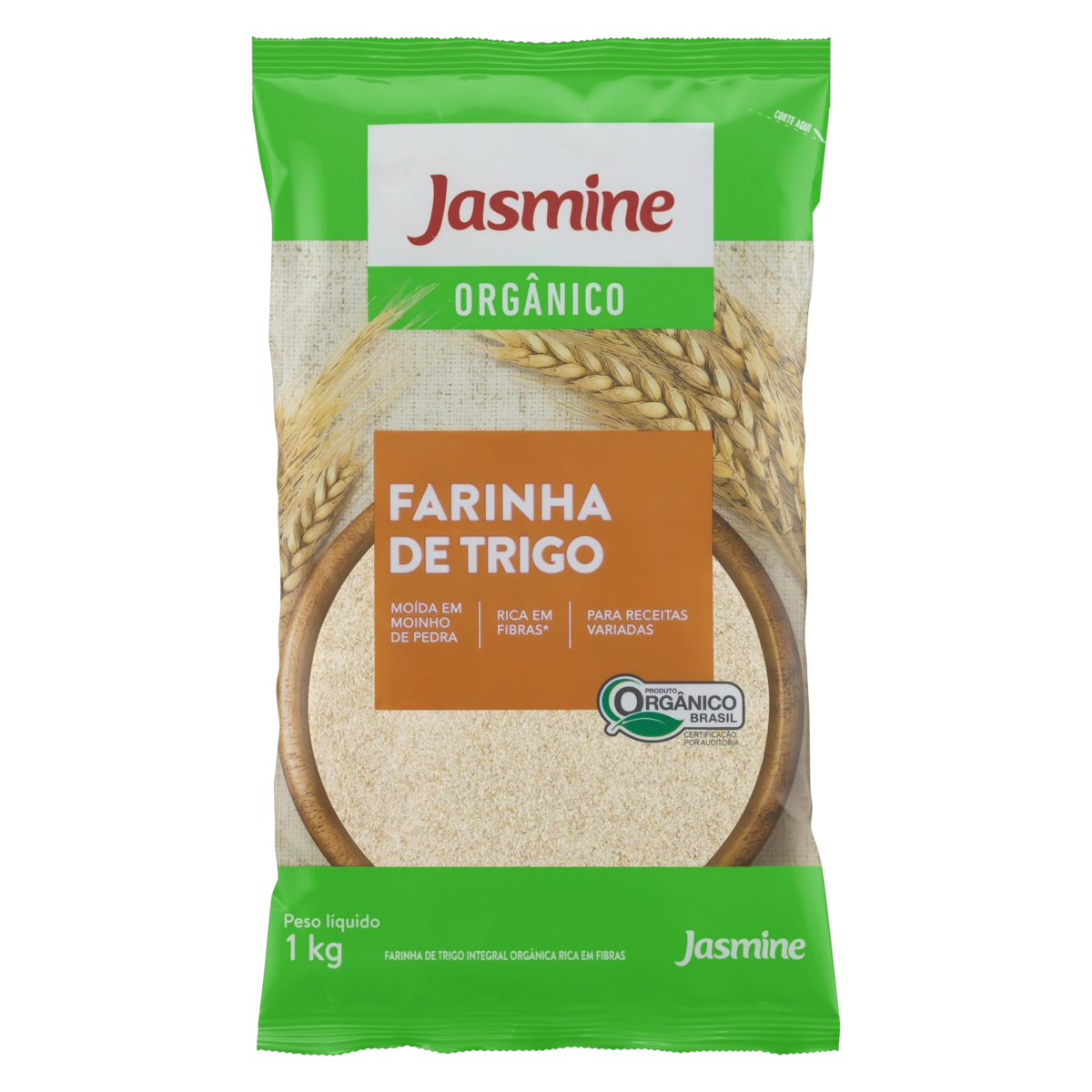Farinha De Trigo Integral Orgânica Jasmine Pacote 1kg