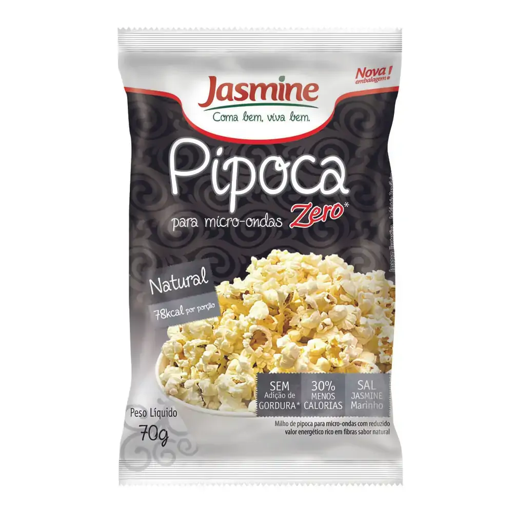Pipoca Para Micro Ondas Natural Jasmine Pacote 70g