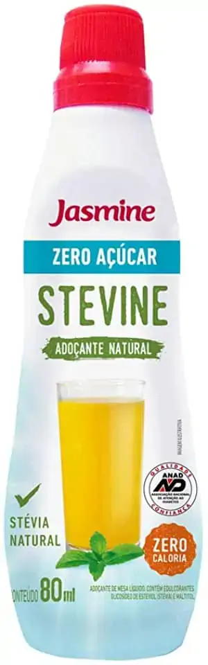 Adoçante Líquido Natural Zero Açúcar Jasmine Stevine Frasco 80ml