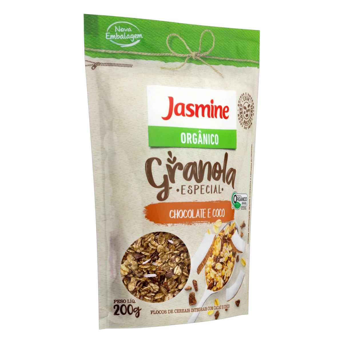 Granola Orgânica Especial Chocolate e Coco Jasmine 200g