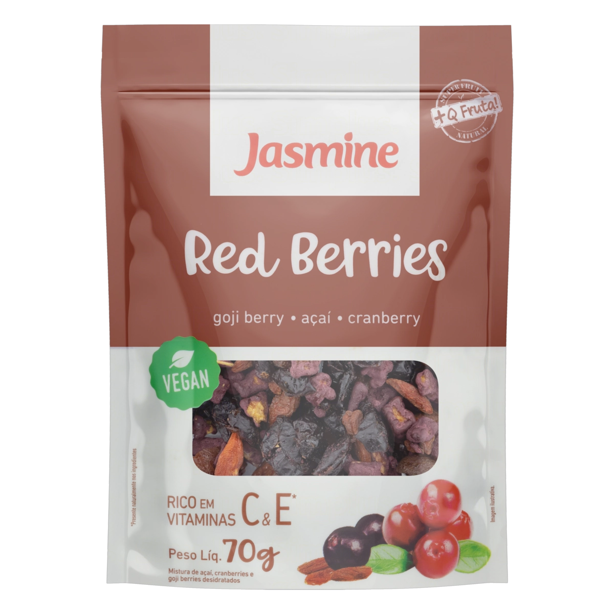 Mix De Frutas Desidratadas Red Berries Jasmine Pouch 70g