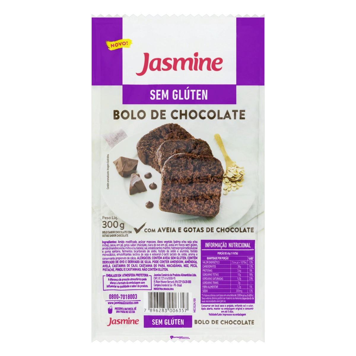 Bolo Sem Glúten Chocolate Jasmine 300g
