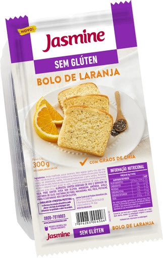 Bolo de Laranja com Chia Sem Glúten Jasmine 300g