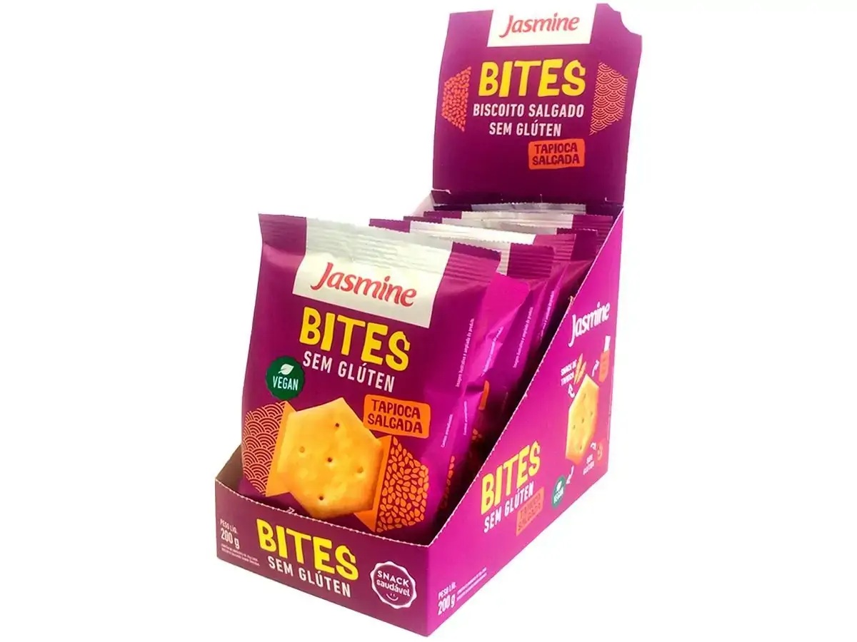 Bites Tapioca Salgada Sem Glúten Sal Light Jasmine 8x25 200g