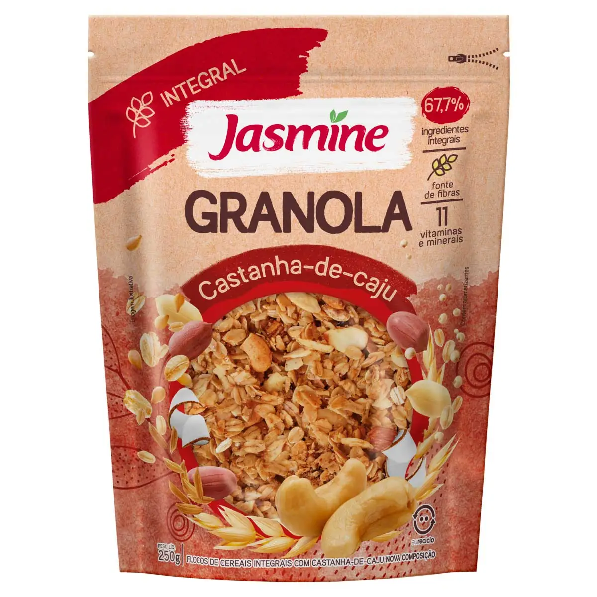 Granola Integral Castanha Caju Vegano Jasmine 250g