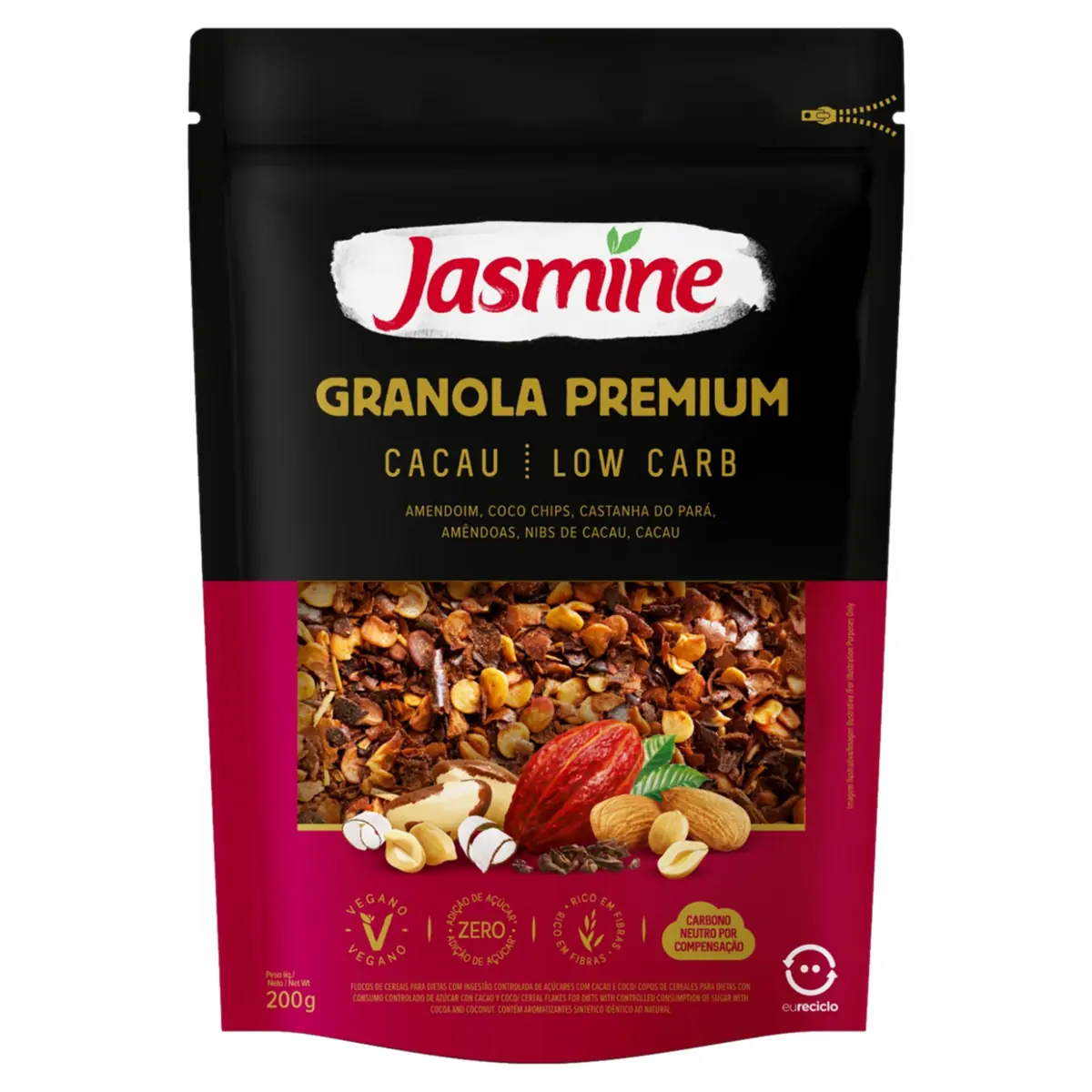 Granola Low Carb Cacau Jasmine Premium Pouch 200g