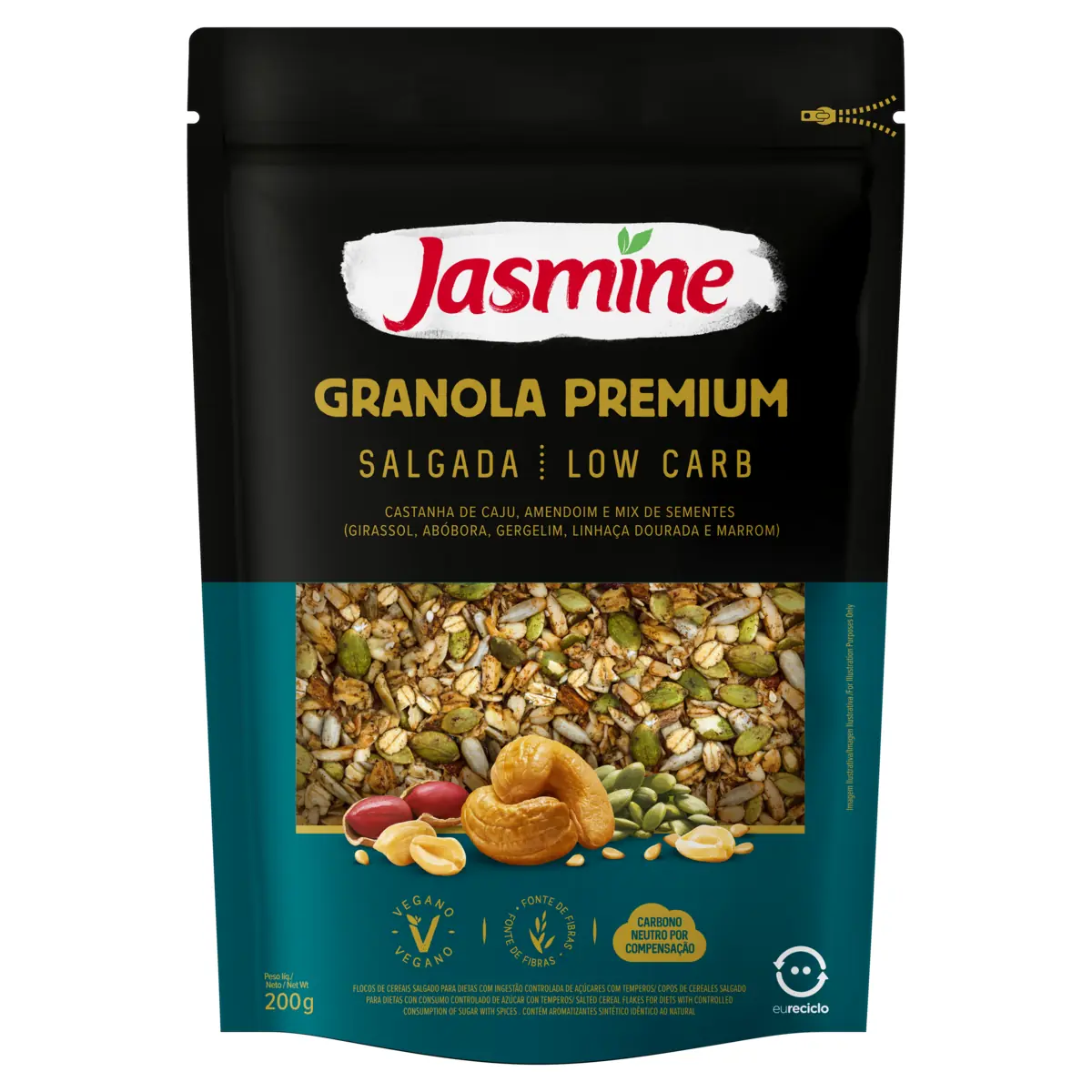 Granola Salgada Low Carb Jasmine Premium Pouch 200g