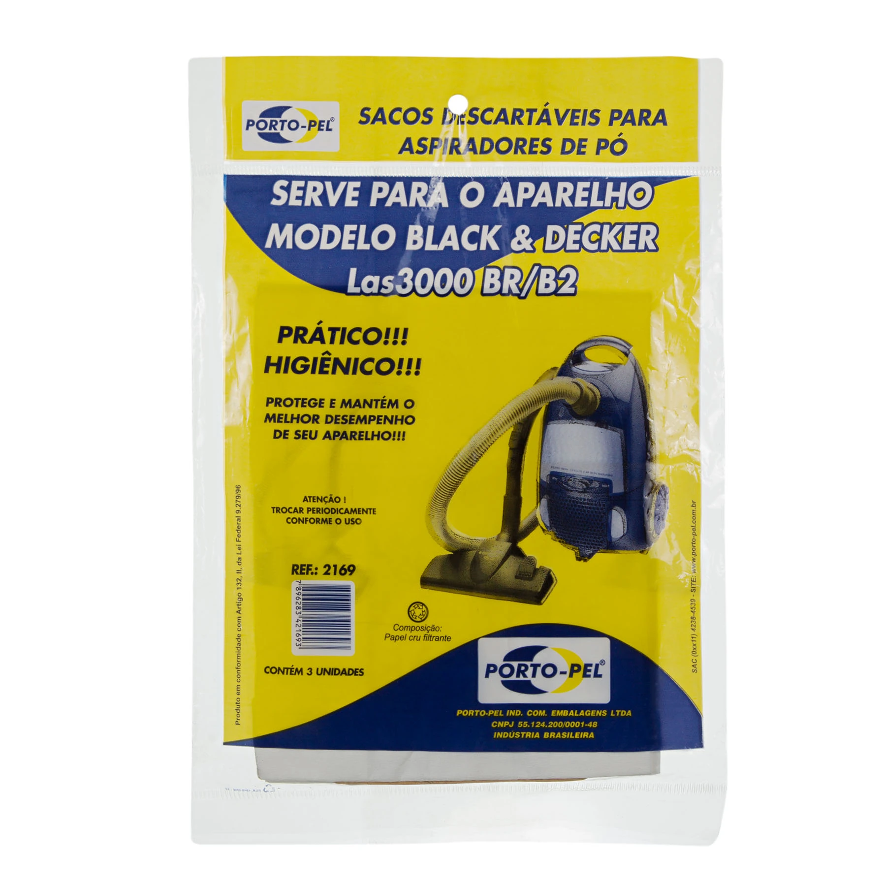 Saco P/aspirador Porto Pel Black Decker Las 3000