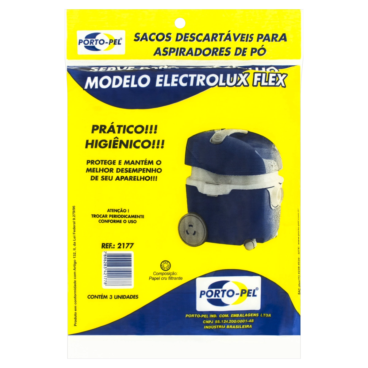 Saco Para Aspirador De Pó Descartável Electrolux Flex Porto Pel Pacote 3 Unidades
