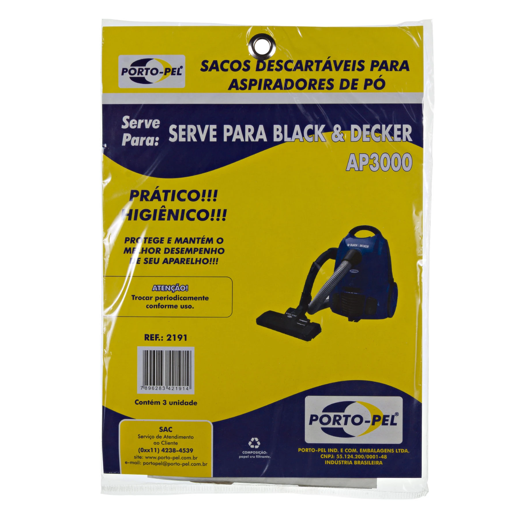 Saco para Aspirador Serve para B &D Ap3000
